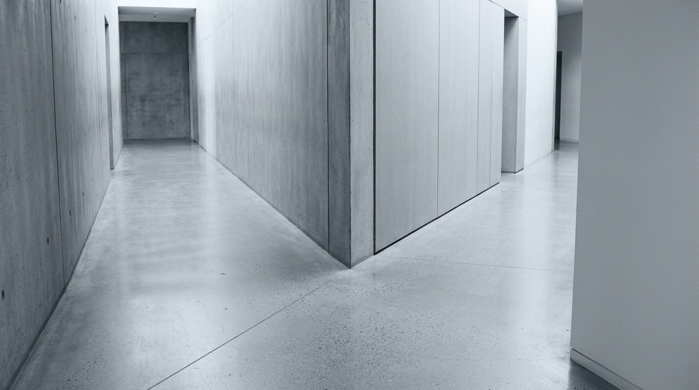 Pasillos de concreto que se cruzan