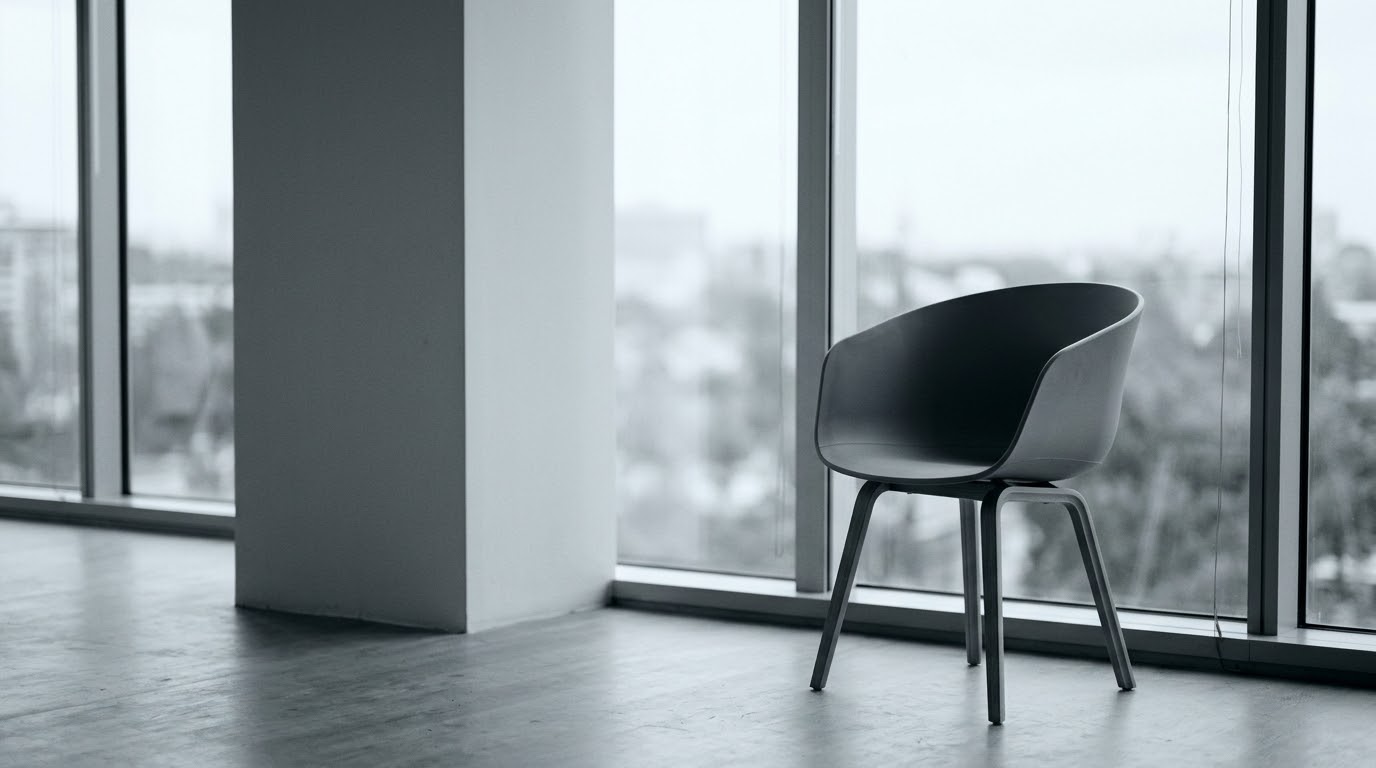 Silla vacía junto a una ventana